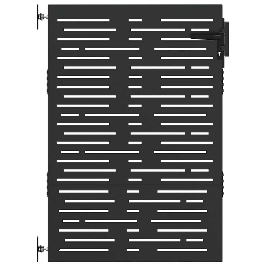 Garden Gate with Lock Black 85 x 125 cm Powder-coated steel