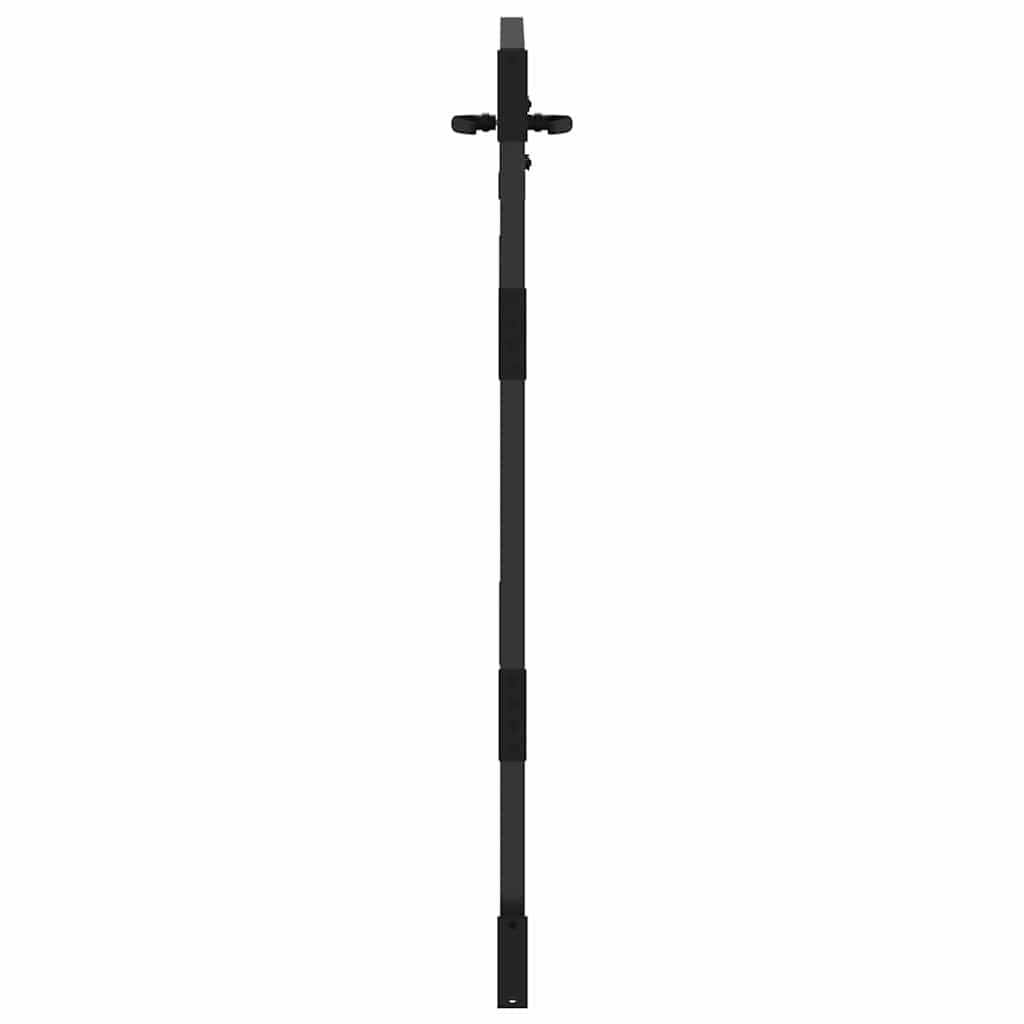 Garden Gate with Lock Black 85 x 150 cm Powder-coated steel