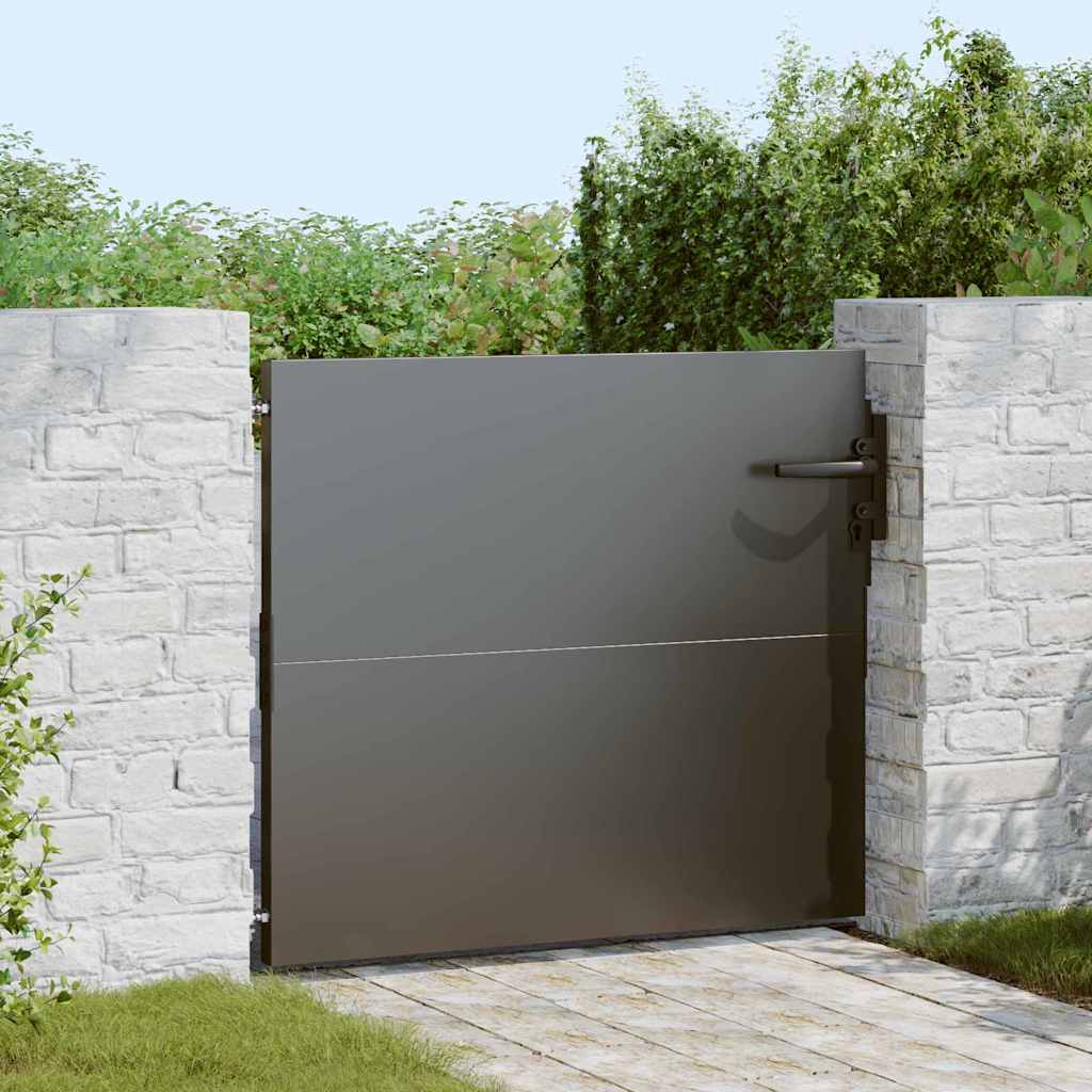 Garden Gate with Lock Black 85 x 100 cm Powder-coated steel