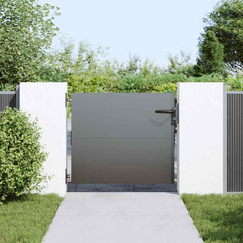 Garden Gate with Lock Black 85 x 100 cm Powder-coated steel