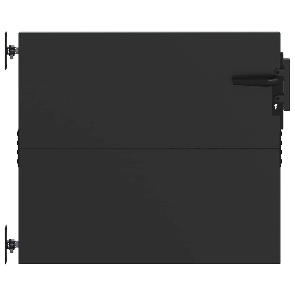 Garden Gate with Lock Black 85 x 100 cm Powder-coated steel
