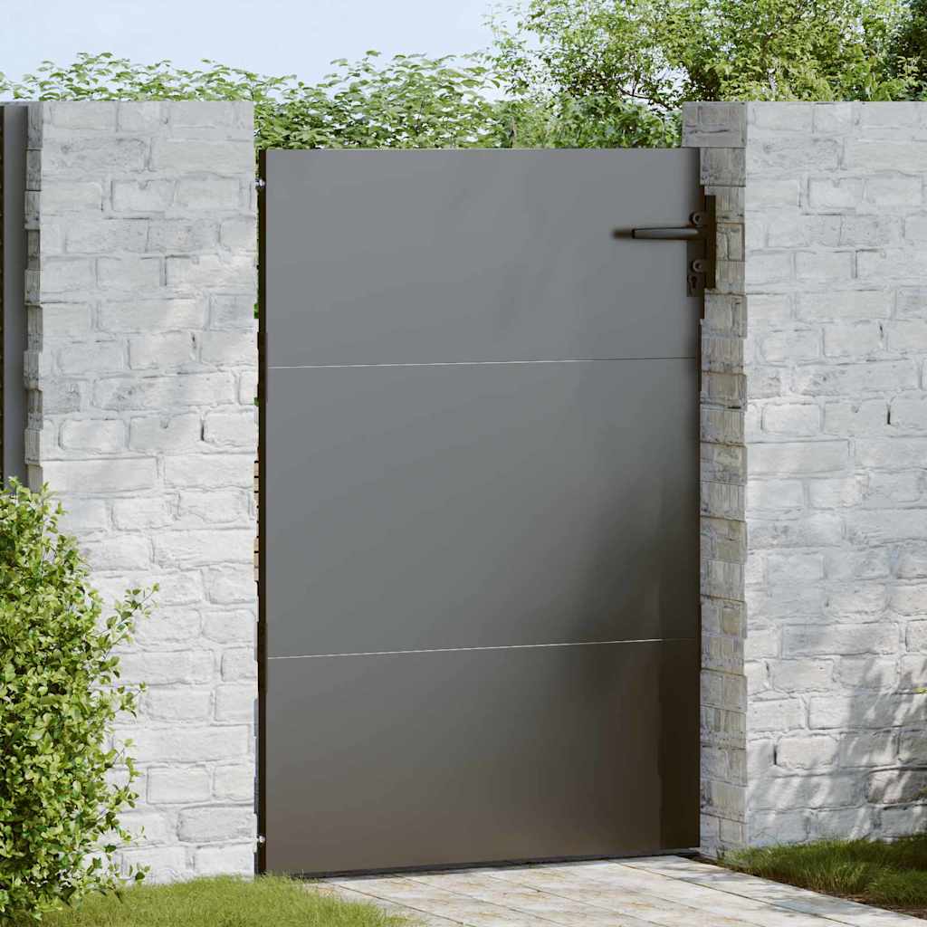 Garden Gate with Lock Black 85 x 125 cm Powder-coated steel