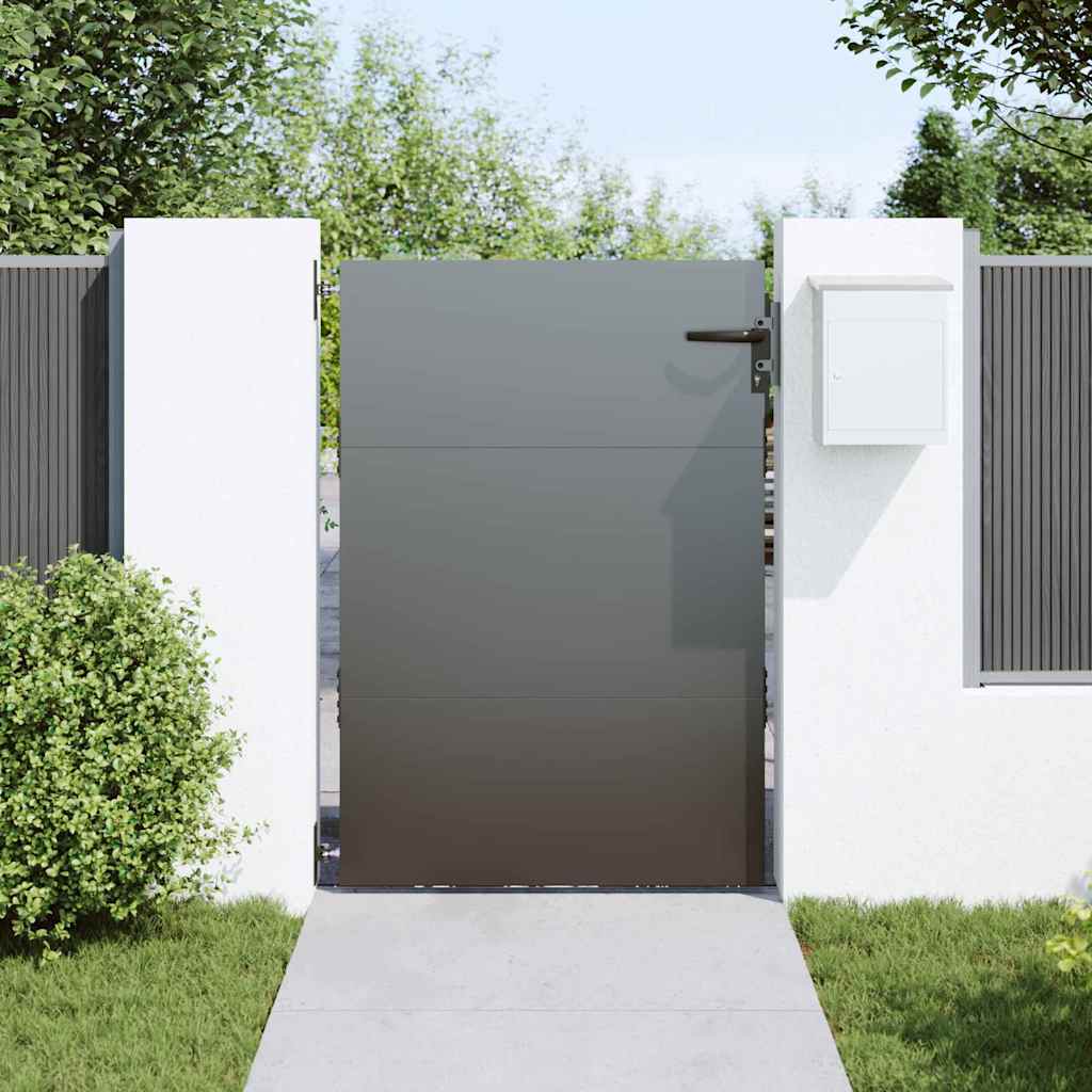Garden Gate with Lock Black 85 x 125 cm Powder-coated steel