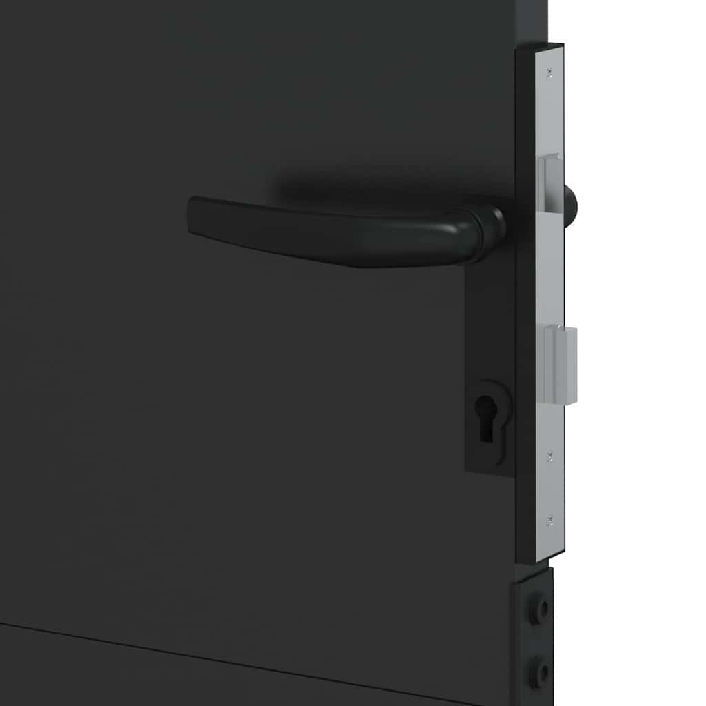 Garden Gate with Lock Black 85 x 150 cm Powder-coated steel
