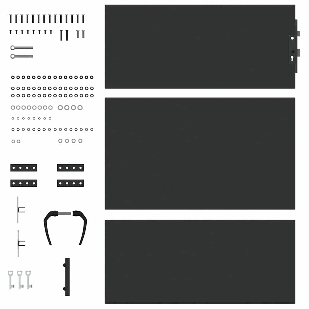 Garden Gate with Lock Black 85 x 150 cm Powder-coated steel