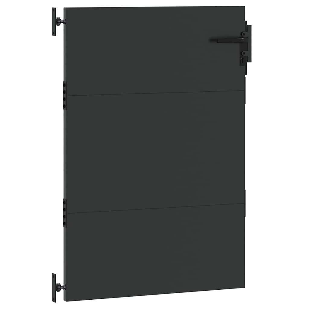 Garden Gate with Lock Black 85 x 150 cm Powder-coated steel