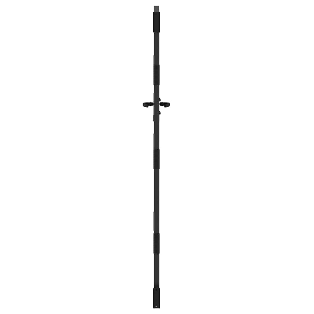 Garden Gate with Lock Black 85 x 175 cm Powder-coated steel
