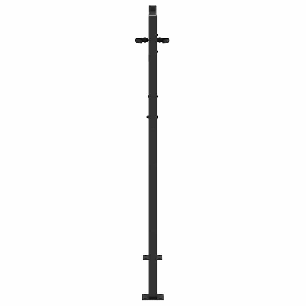 Garden Gate with Lock Black 110 x 155 cm Powder-coated steel
