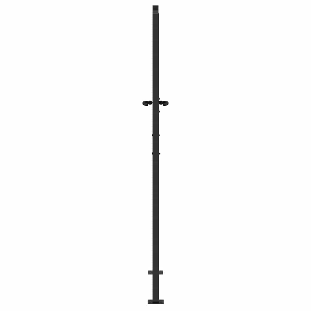 Garden Gate with Lock Black 110 x 180 cm Powder-coated steel