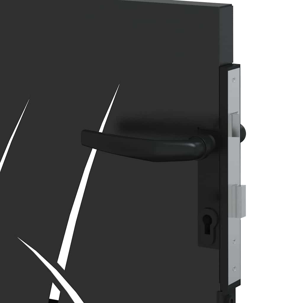 Garden Gate with Lock Black 110 x 105 cm Powder-coated steel