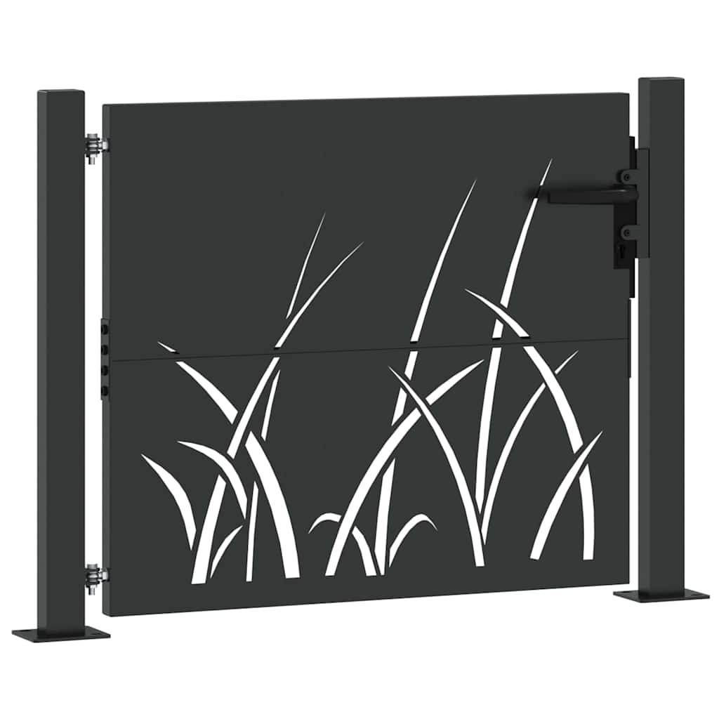 Garden Gate with Lock Black 110 x 105 cm Powder-coated steel