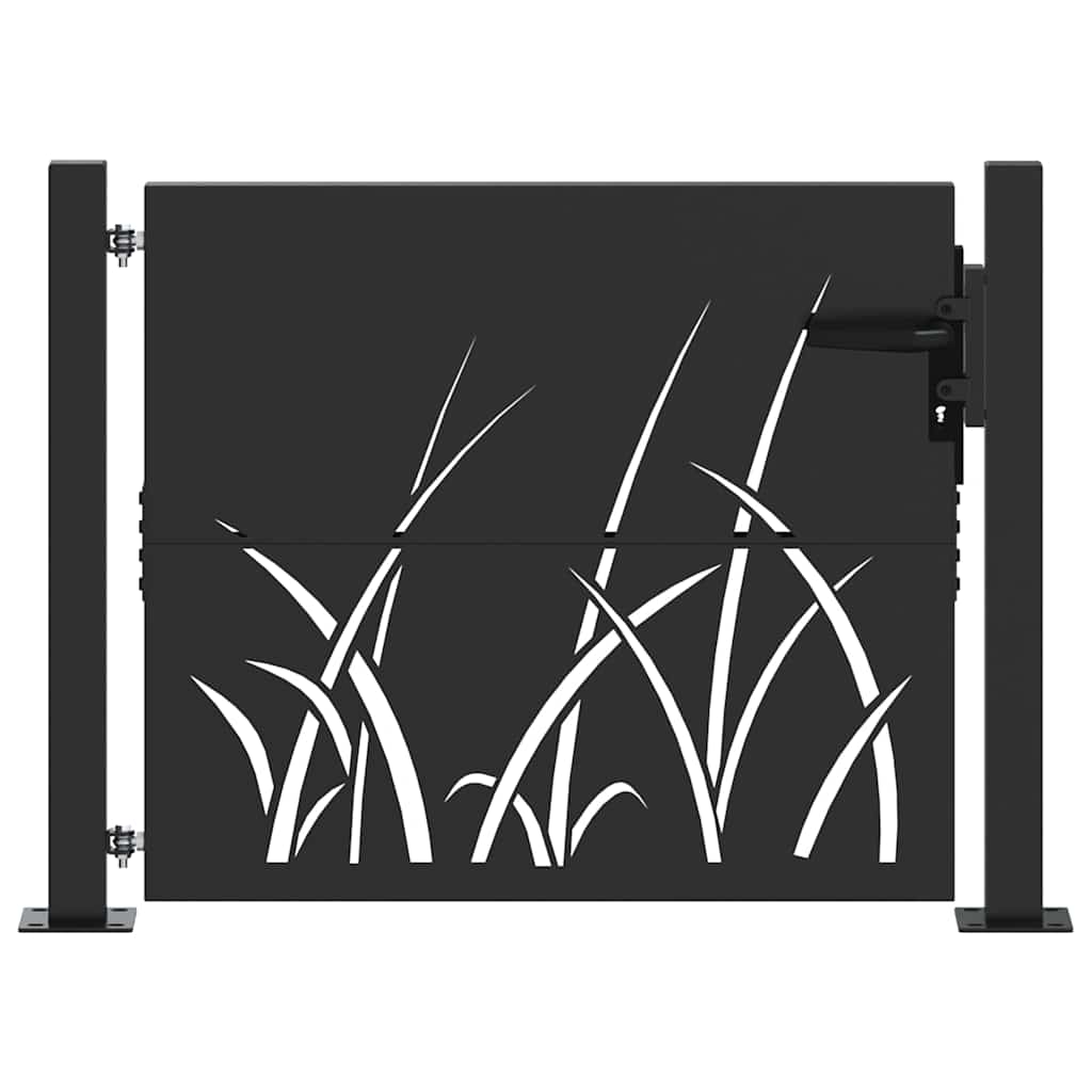 Garden Gate with Lock Black 110 x 105 cm Powder-coated steel