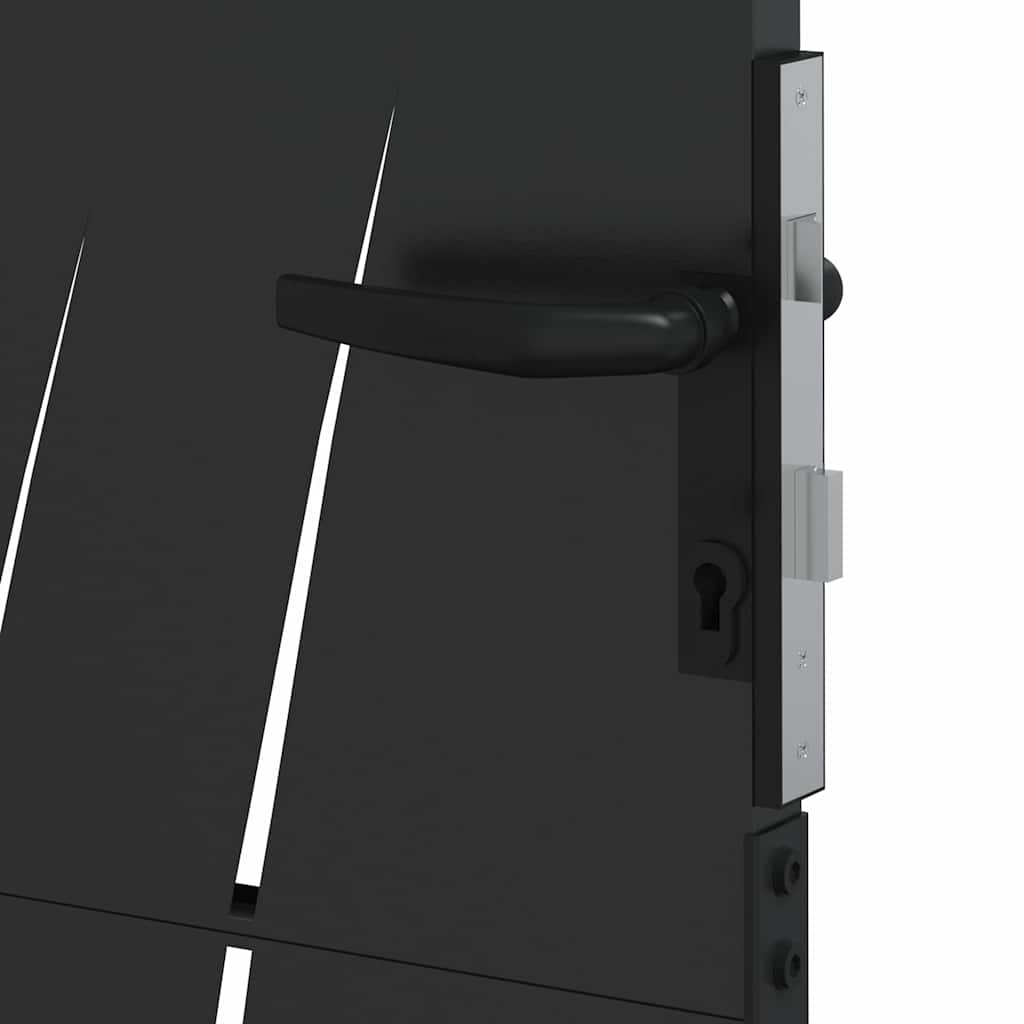 Garden Gate with Lock Black 110 x 130 cm Powder-coated steel
