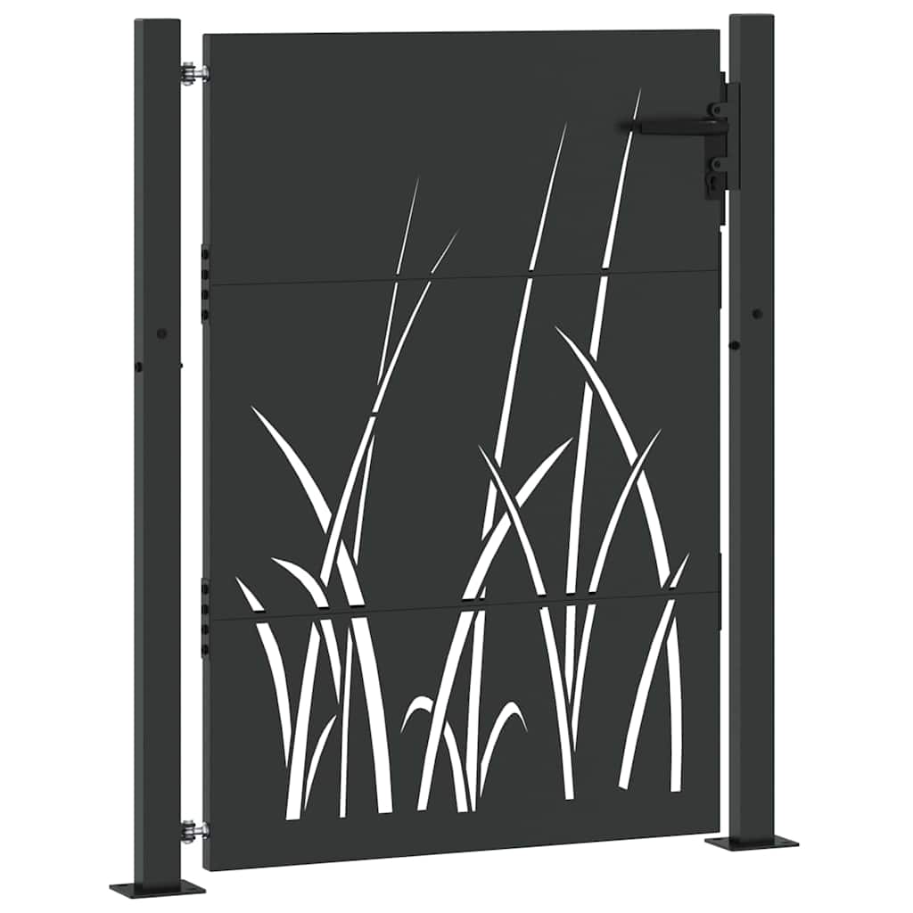 Garden Gate with Lock Black 110 x 130 cm Powder-coated steel