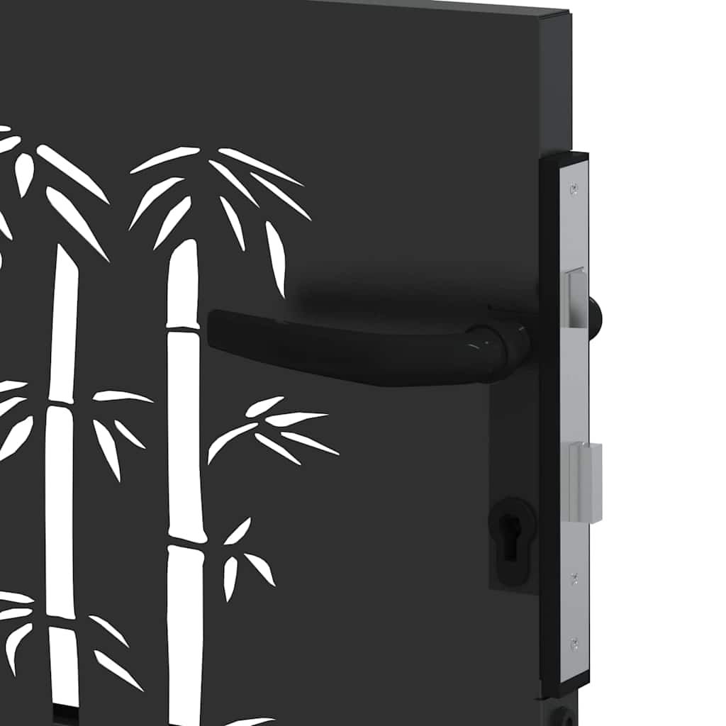 Garden Gate with Lock Black 110 x 105 cm Powder-Coated Steel