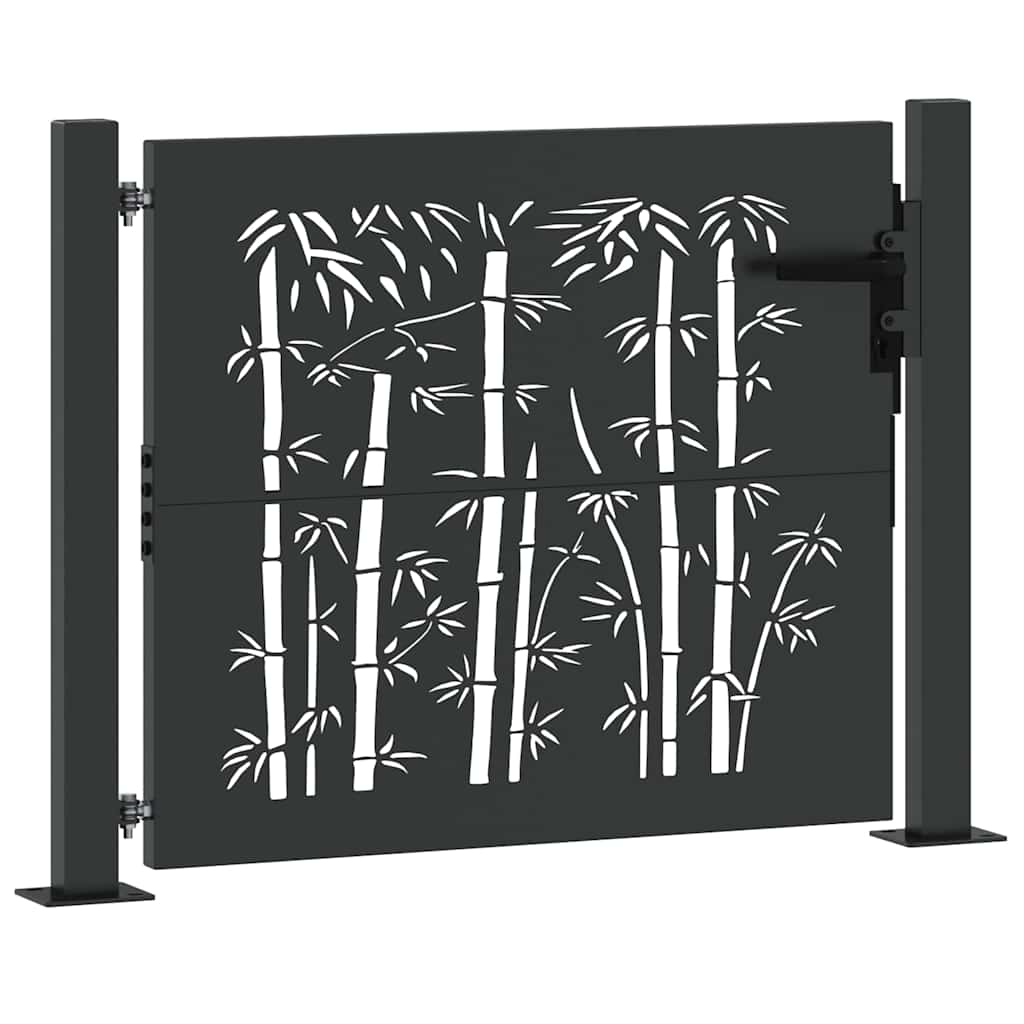 Garden Gate with Lock Black 110 x 105 cm Powder-Coated Steel