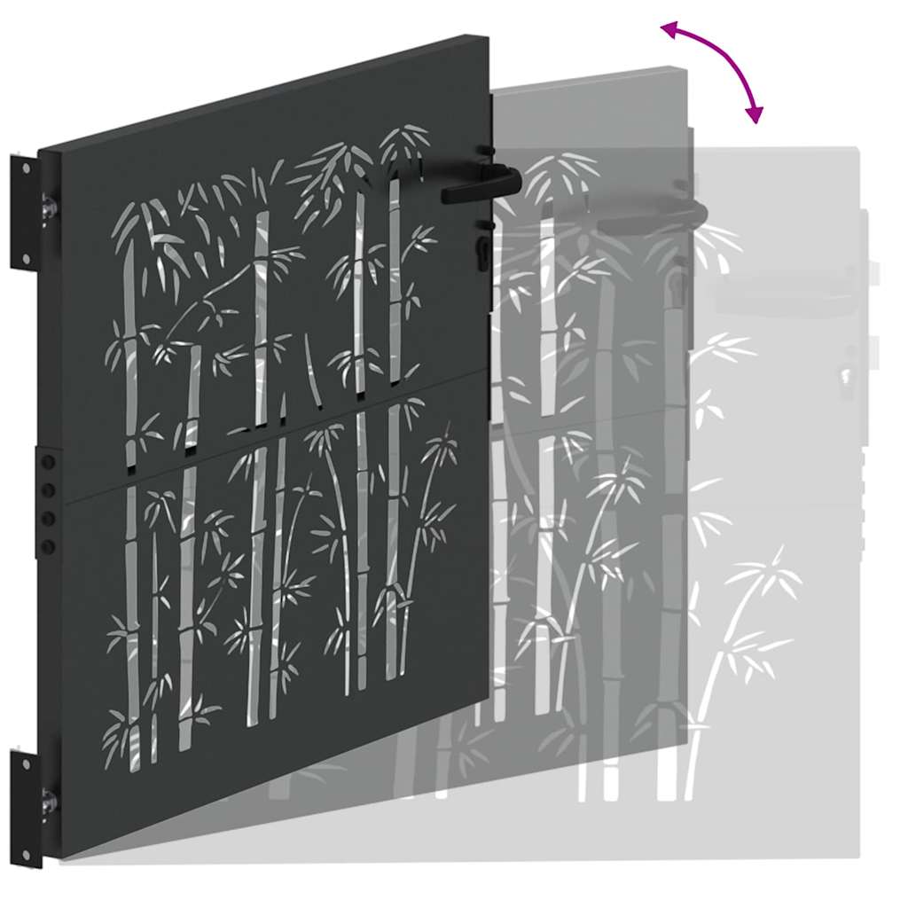 Garden Gate with Lock Black 110 x 105 cm Powder-Coated Steel
