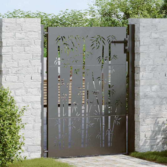 Garden Gate with Lock Black 110 x 155 cm Powder-Coated Steel