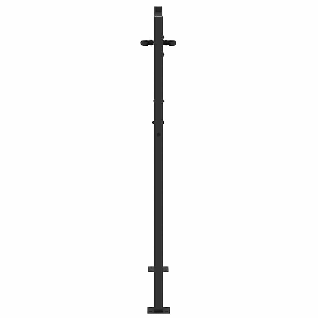 Garden Gate with Lock Black 110 x 155 cm Powder-Coated Steel