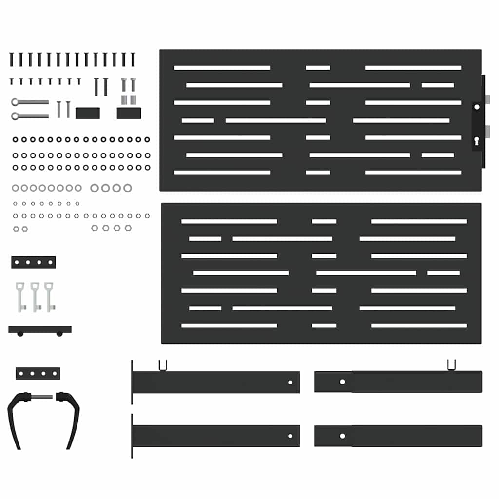 Garden Gate with Lock Black 110 x 105 cm Powder-Coated Steel
