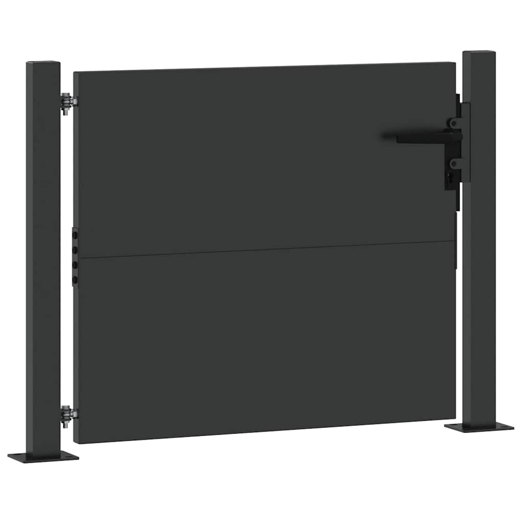 Garden Gate with Lock Black 110 x 105 cm Powder-Coated Steel