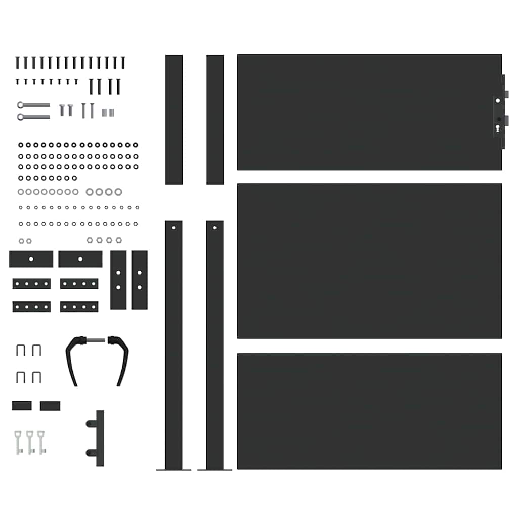 Garden Gate with Lock Black 110 x 155 cm Powder-Coated Steel