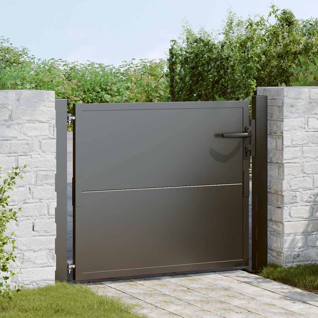 Garden Gate with Lock Black 110 x 105 cm Powder-Coated Steel