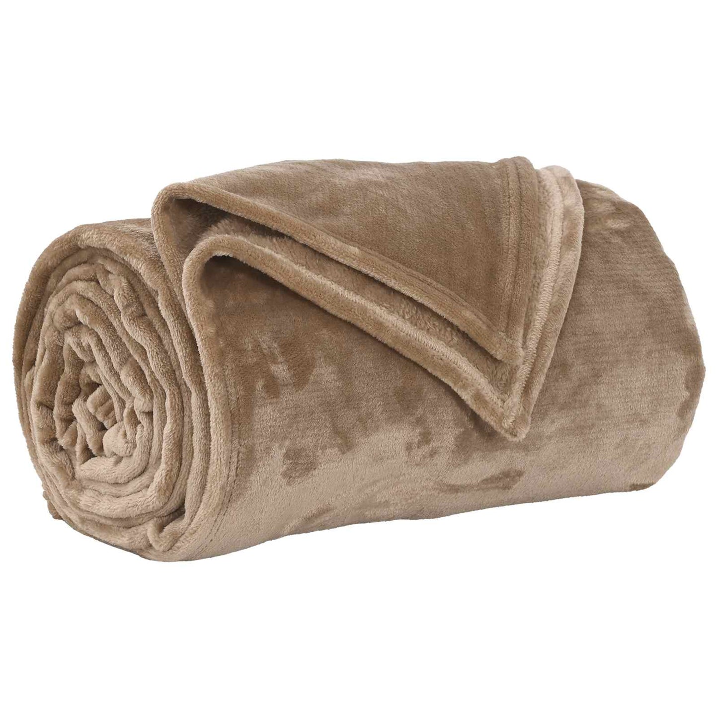 Throw Blanket Camel 240 x 270 cm Fleece