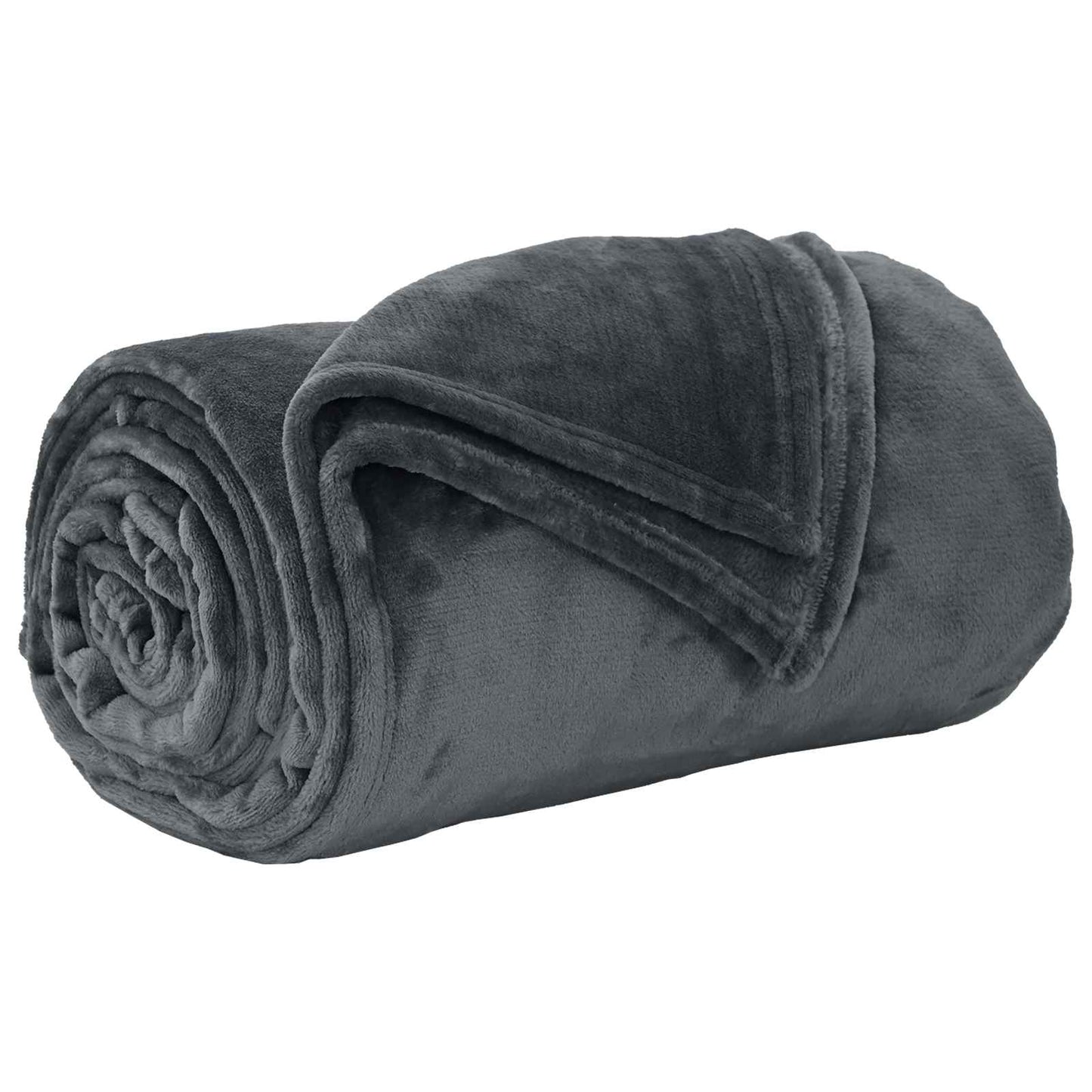 Throw Blanket Dark Grey 220 x 240 cm Fleece