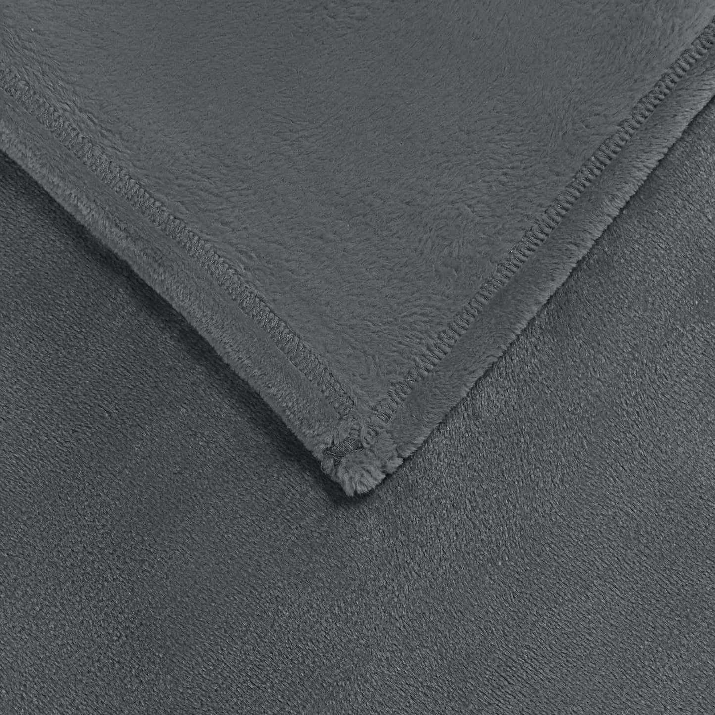 Throw Blanket Dark Grey 240 x 270 cm Fleece