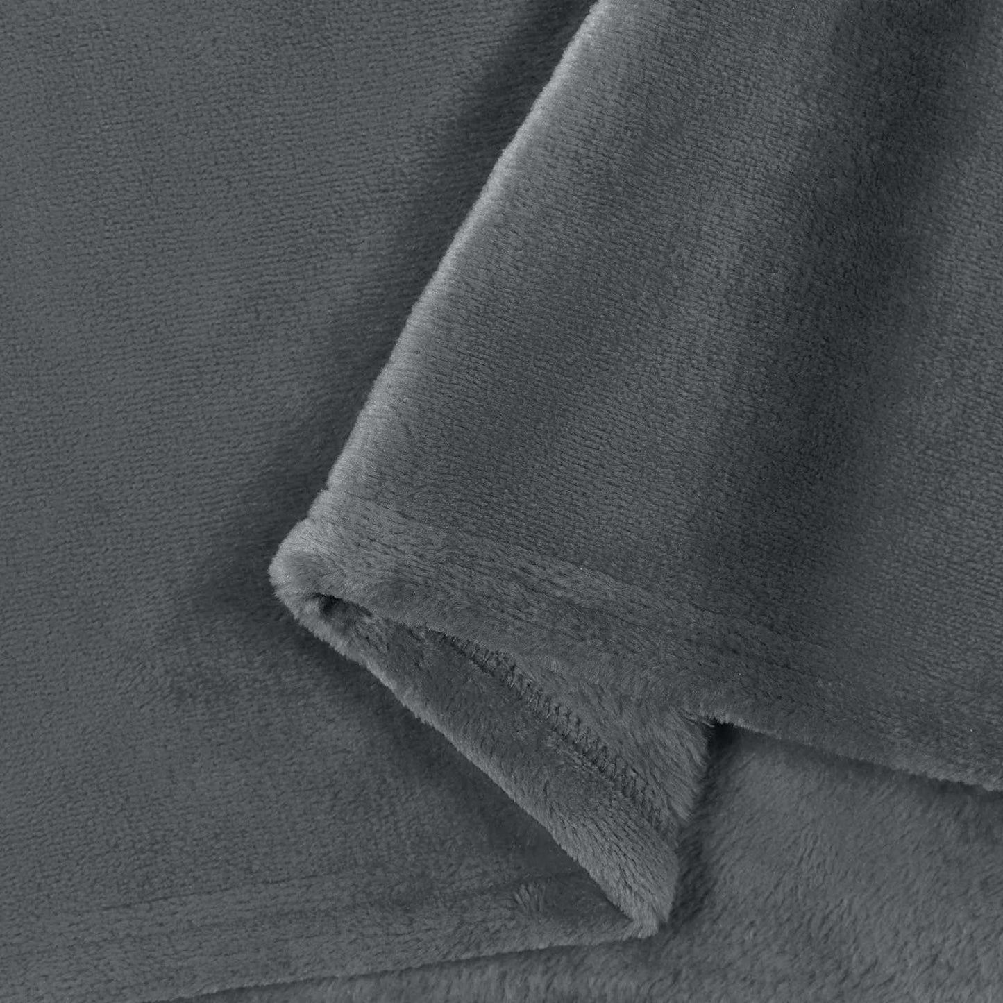 Throw Blanket Dark Grey 240 x 270 cm Fleece