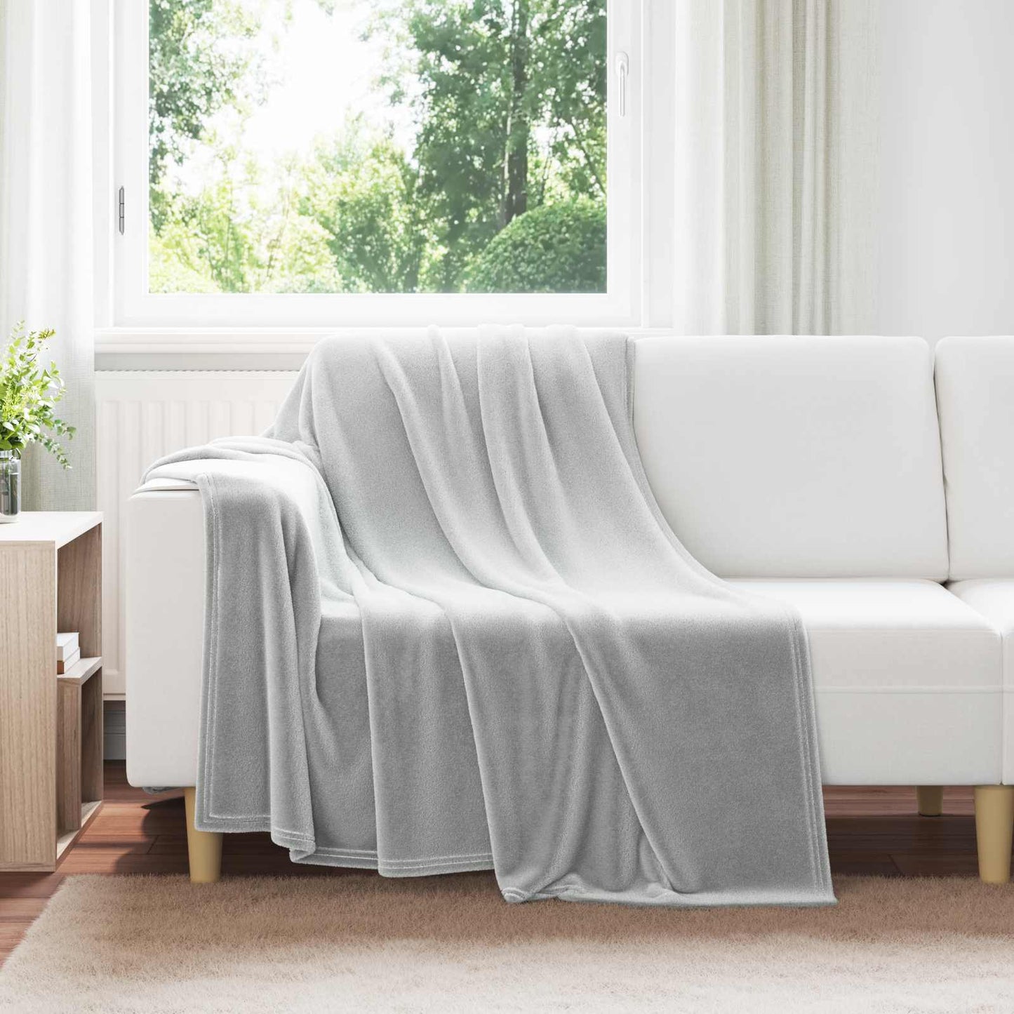 Throw Blanket Grey 150 x 200 cm Fleece