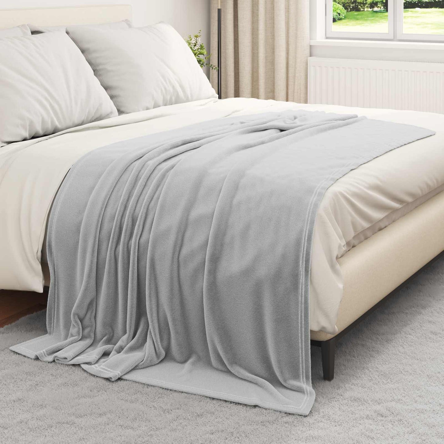 Throw Blanket Grey 150 x 200 cm Fleece