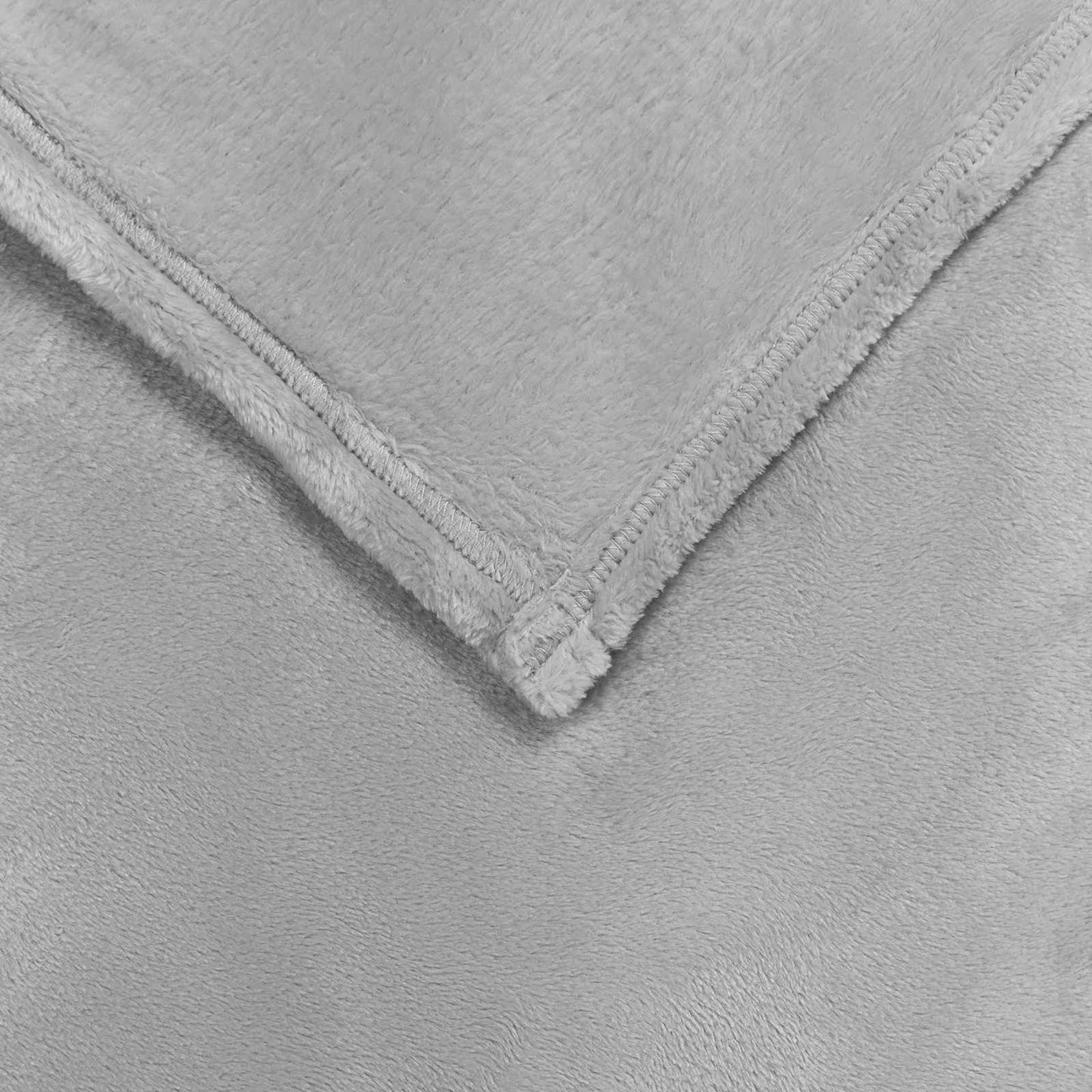 Throw Blanket Grey 220 x 240 cm Fleece