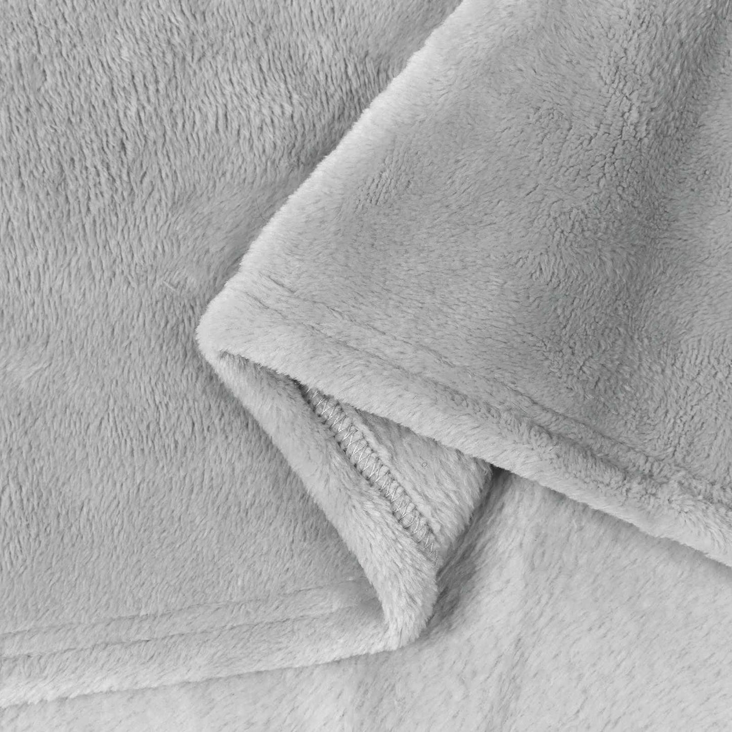 Throw Blanket Grey 220 x 240 cm Fleece