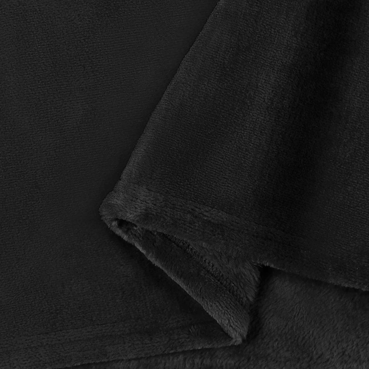 Throw Blanket Black 130 x 150 cm Fleece