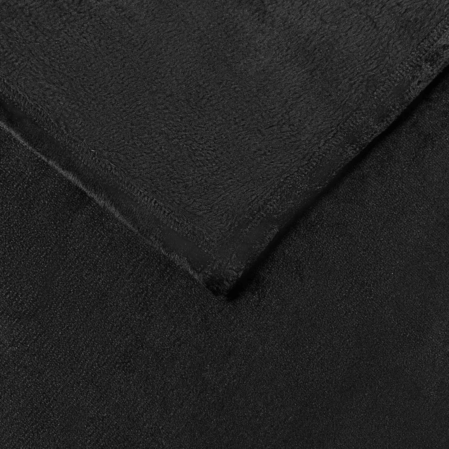 Throw Blanket Black 240 x 270 cm Fleece