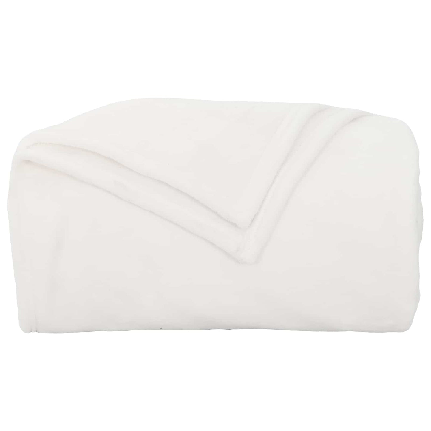 Throw Blanket White 240 x 270 cm Fleece
