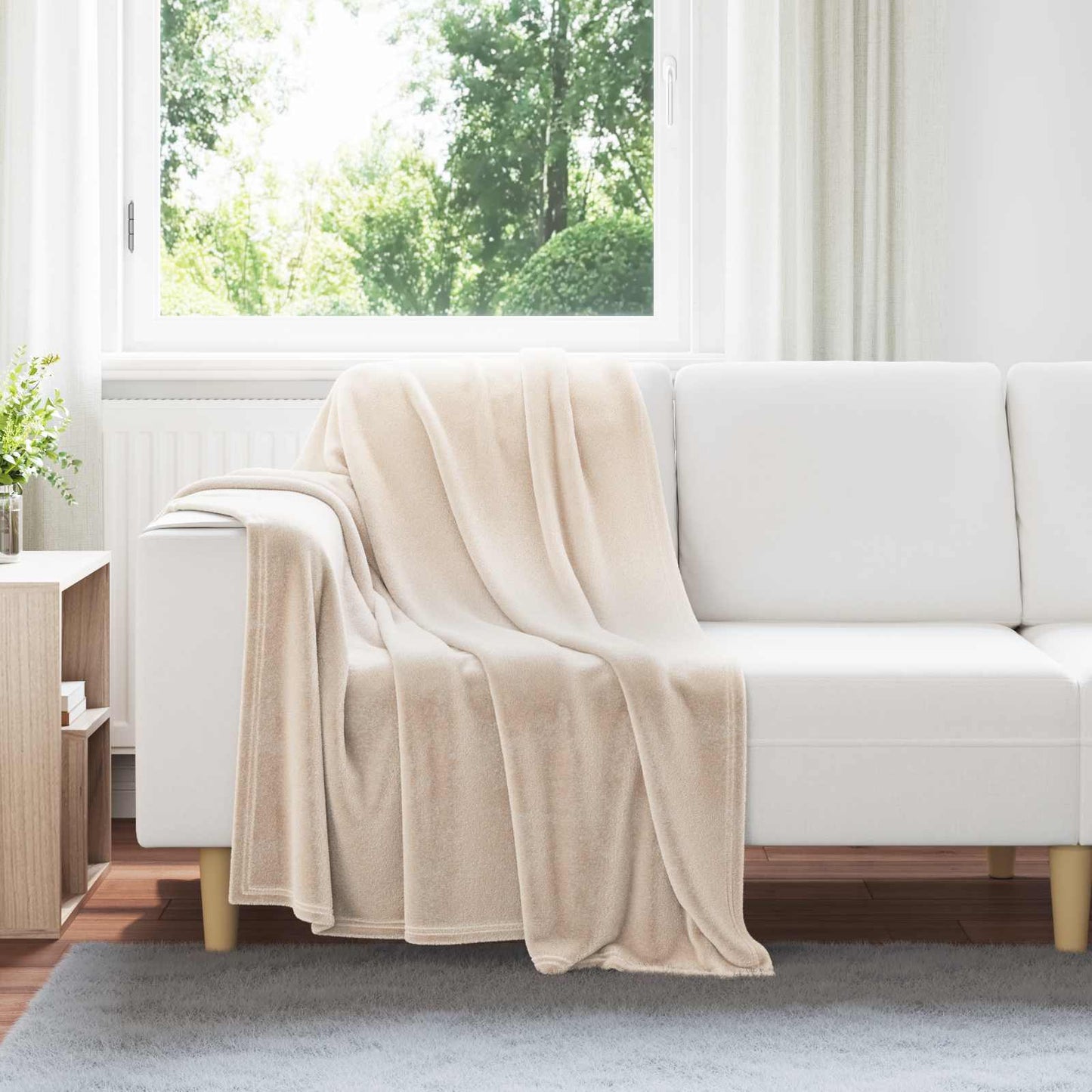 Throw Blankets 6 pcs Beige 130 x 150 cm Fleece