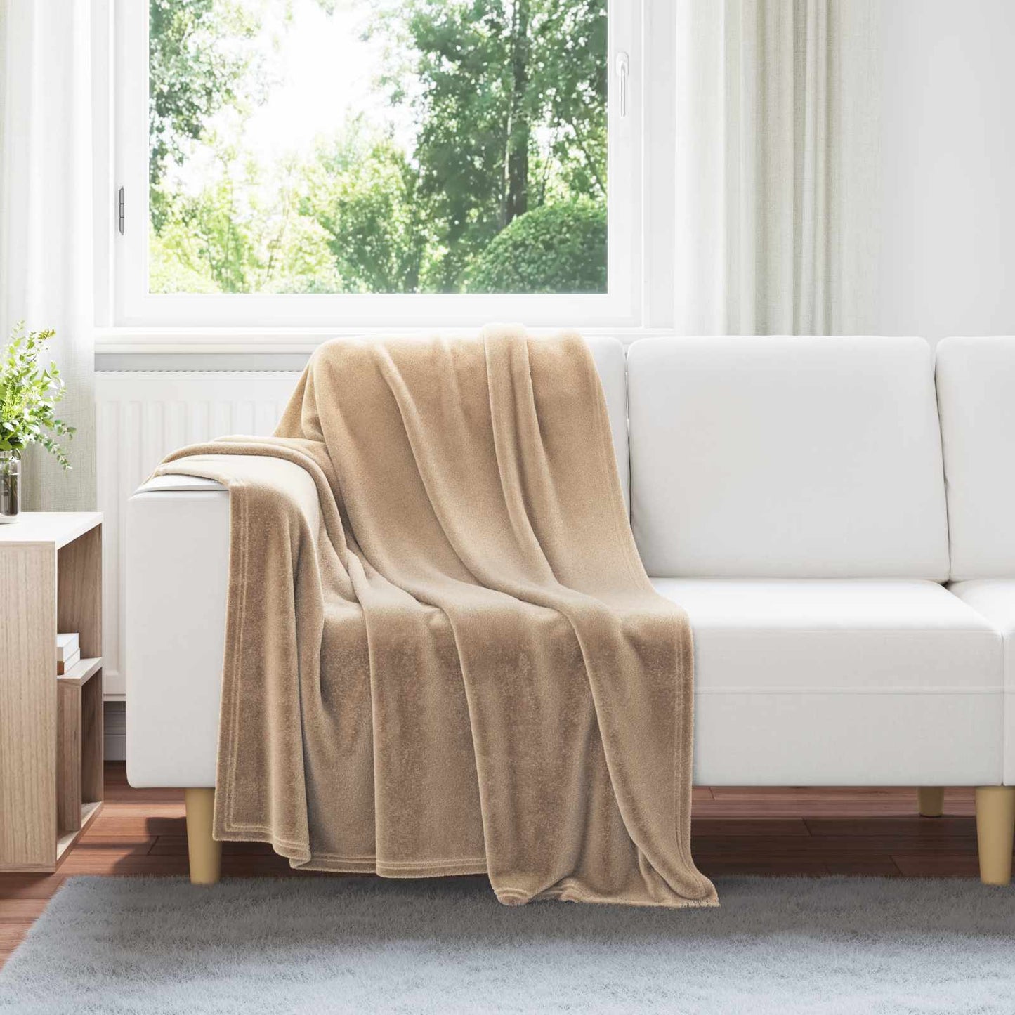 Throw Blankets 6 pcs Camel 130 x 150 cm Fleece