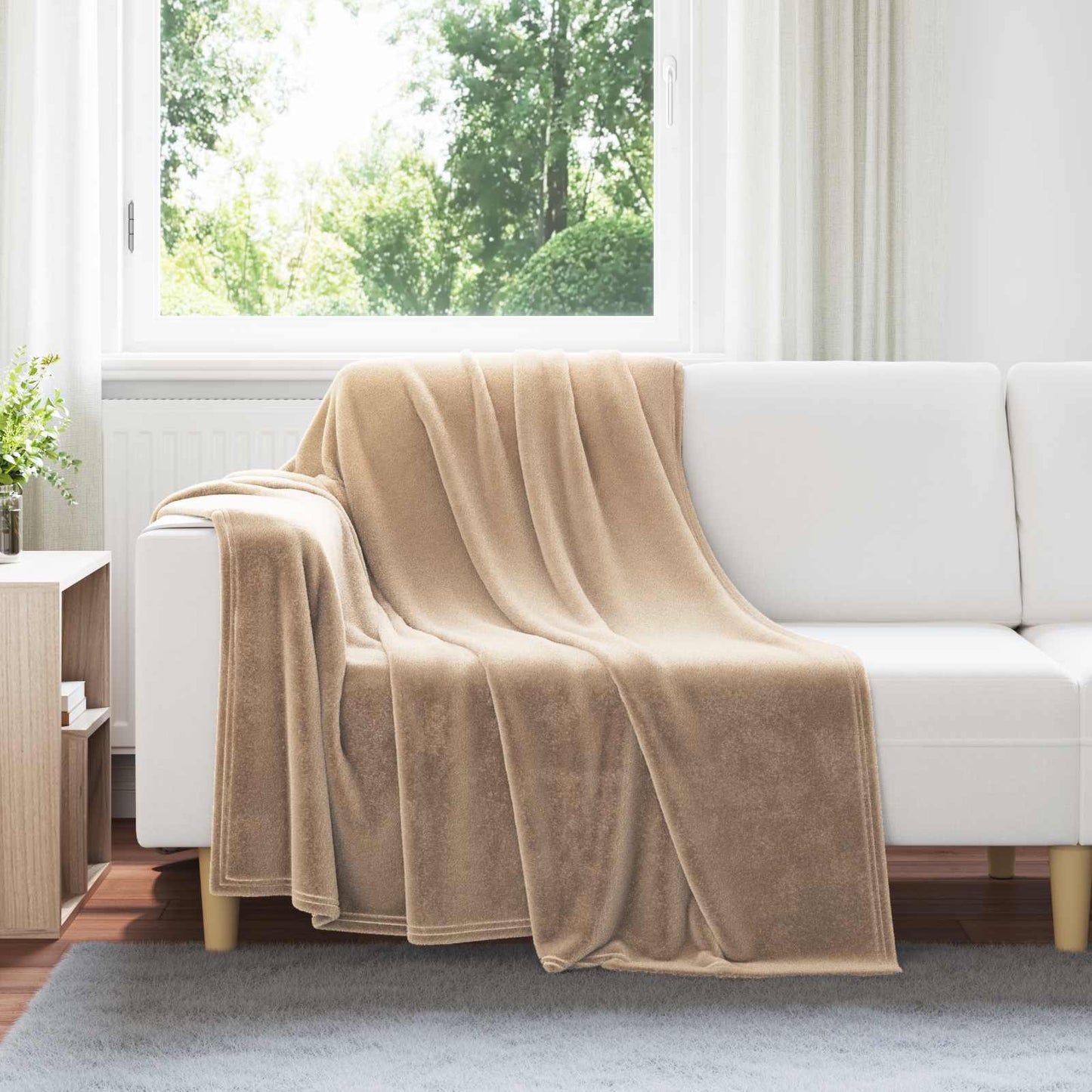 Throw Blankets 6 pcs Camel 150 x 200 cm Fleece