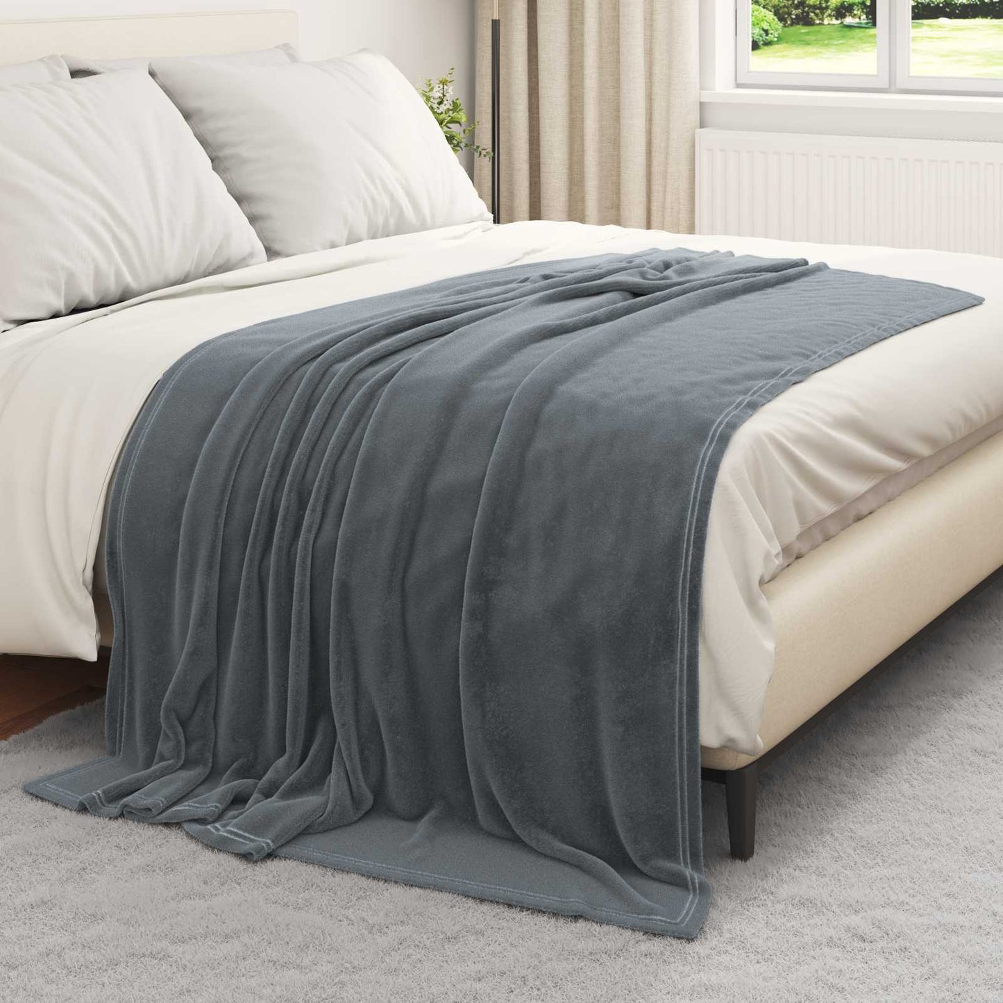 Throw Blankets 6 pcs Dark Grey 150 x 200 cm Fleece