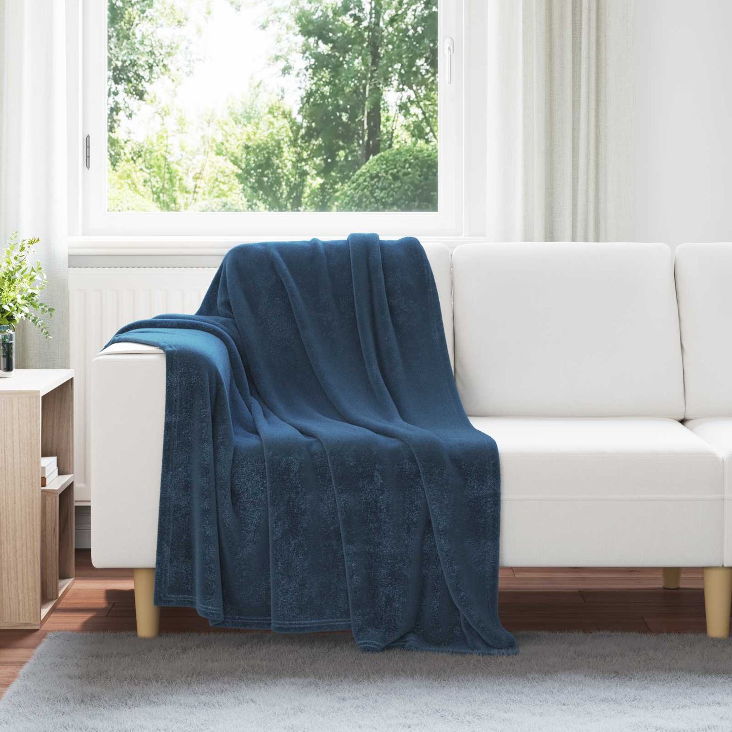 Throw Blankets 6 pcs Navy Blue 130 x 150 cm Fleece
