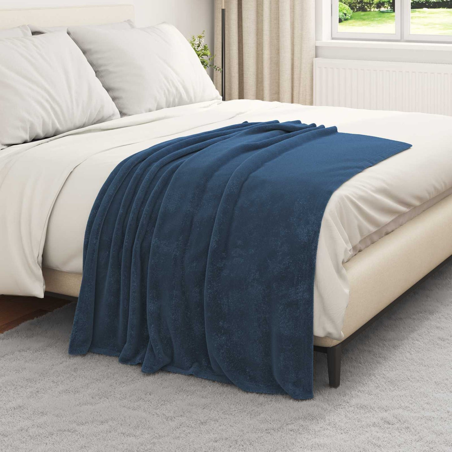 Throw Blankets 6 pcs Navy Blue 130 x 150 cm Fleece