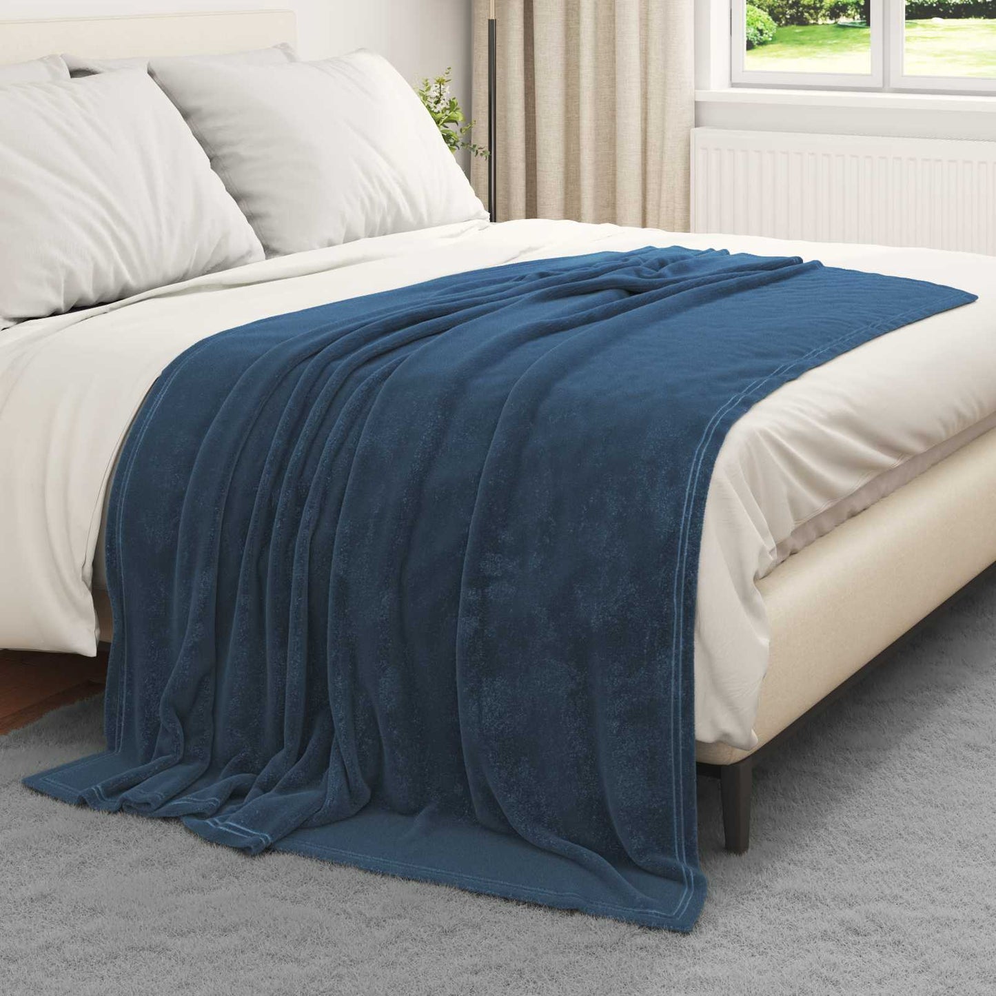 Throw Blankets 6 pcs Navy Blue 150 x 200 cm Fleece