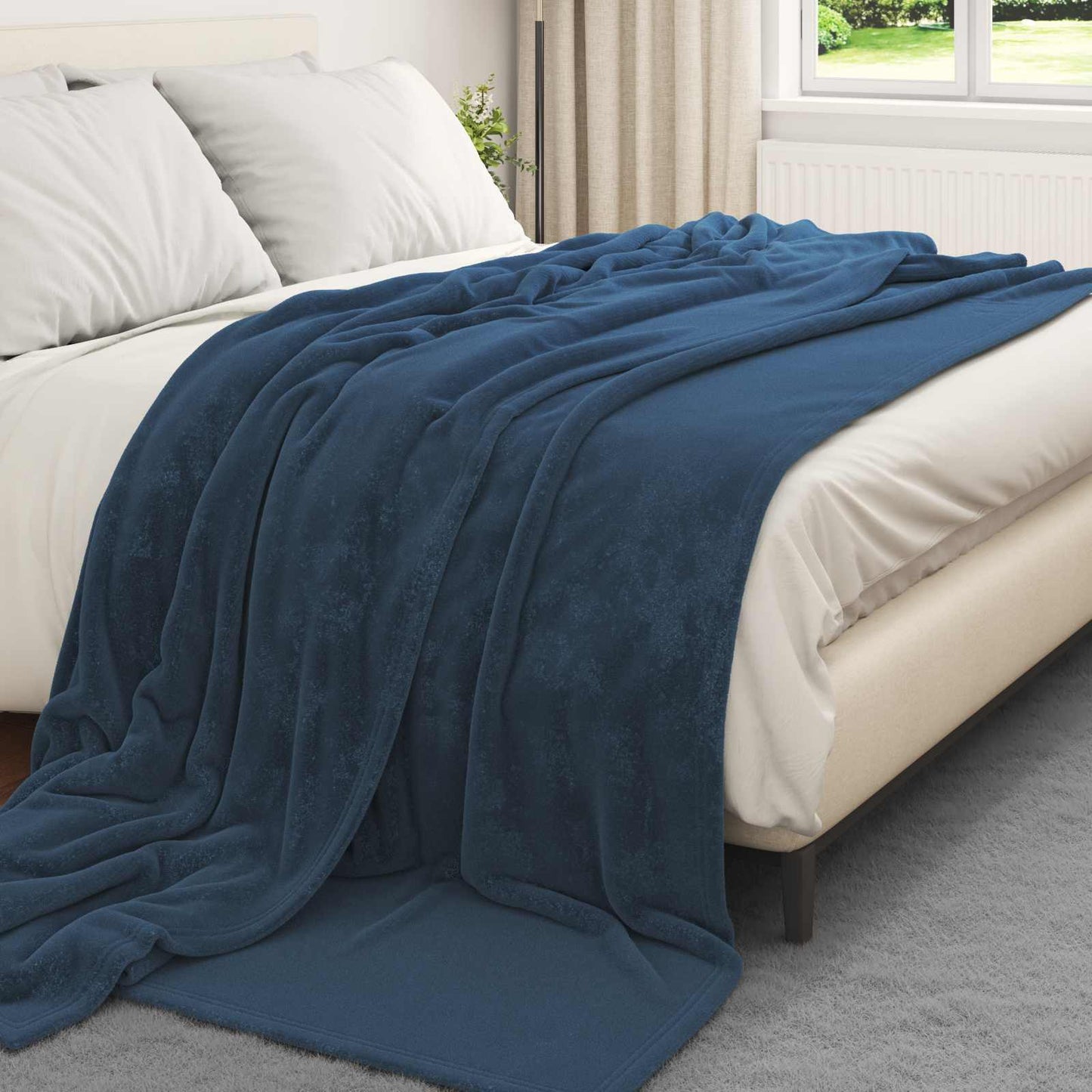 Throw Blankets 6 pcs Navy Blue 240 x 270 cm Fleece