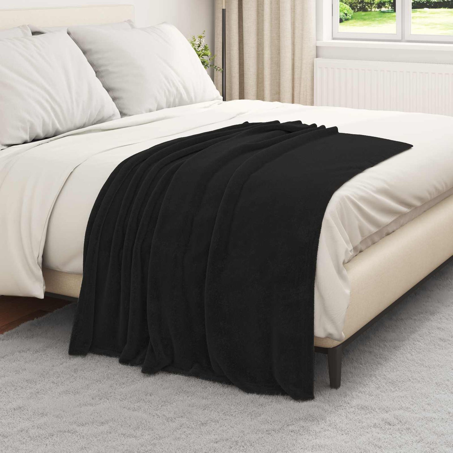 Throw Blankets 6 pcs Black 130 x 150 cm Fleece