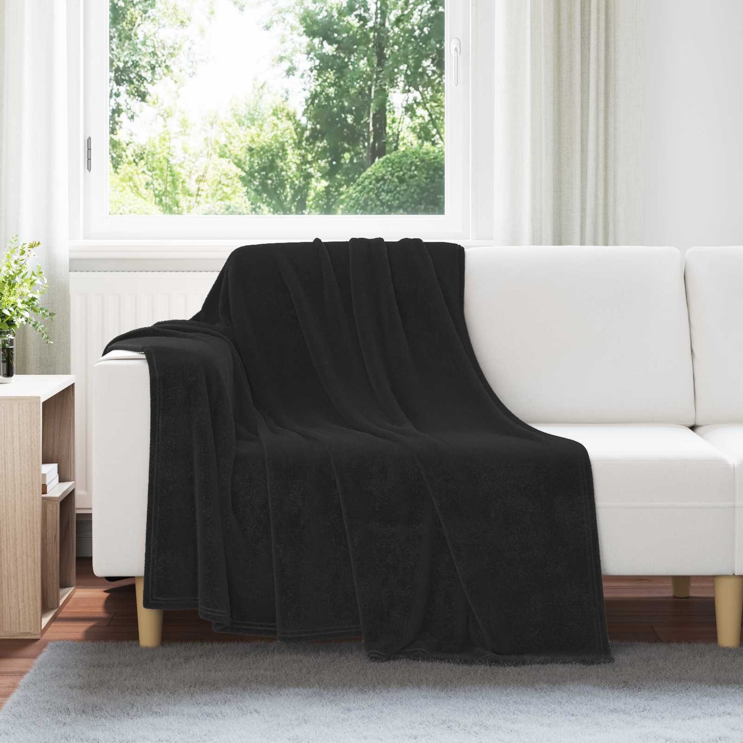 Throw Blankets 6 pcs Black 150 x 200 cm Fleece