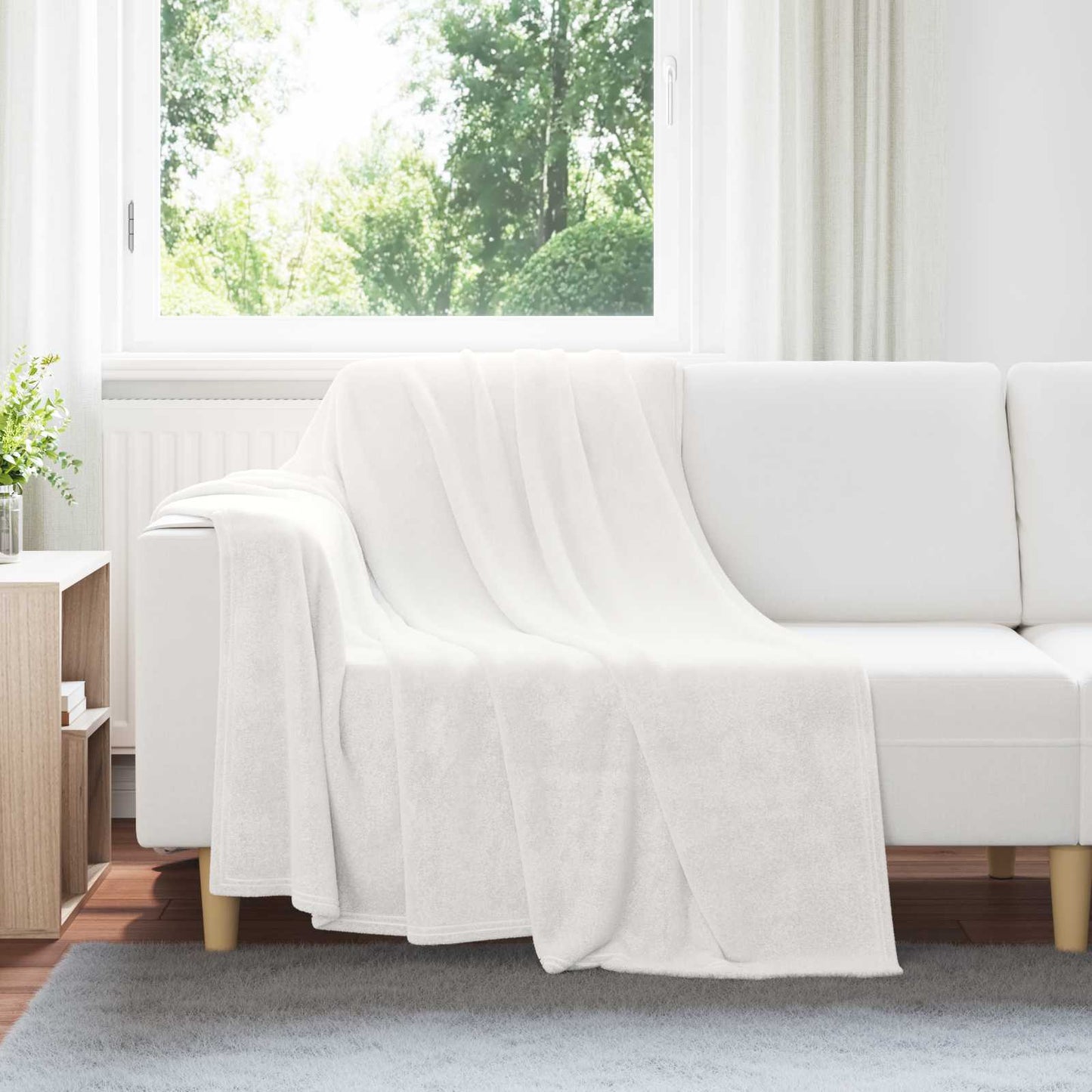 Throw Blankets 6 pcs White 150 x 200 cm Fleece