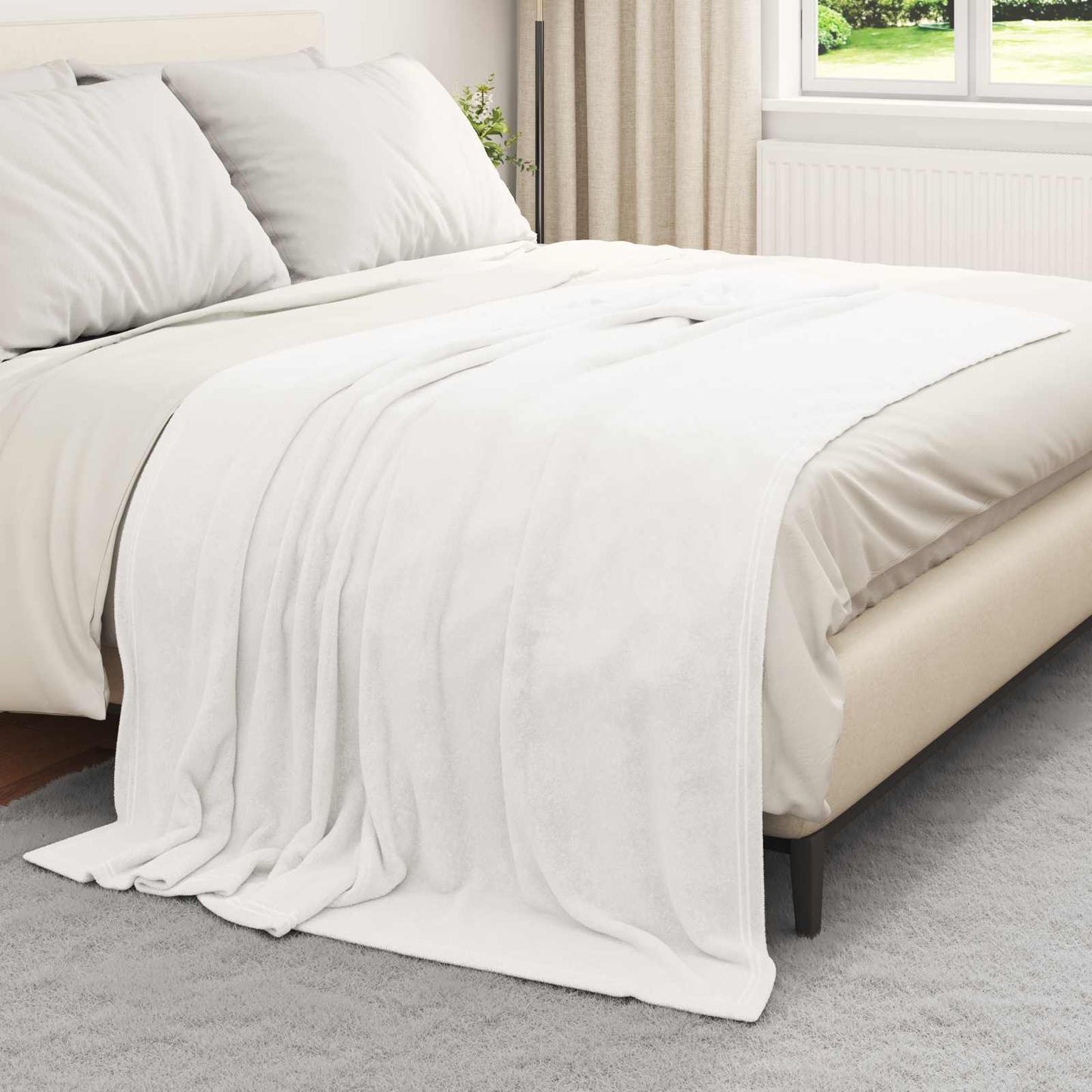 Throw Blankets 6 pcs White 150 x 200 cm Fleece